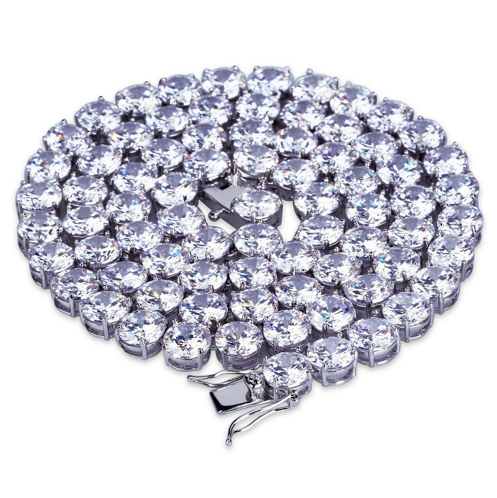 Neue, echtvergoldete, mit Zirkonia besetzte 8-mm-Tenniskette für Herren – Hip-Hop-Schmuck - Shopteufel