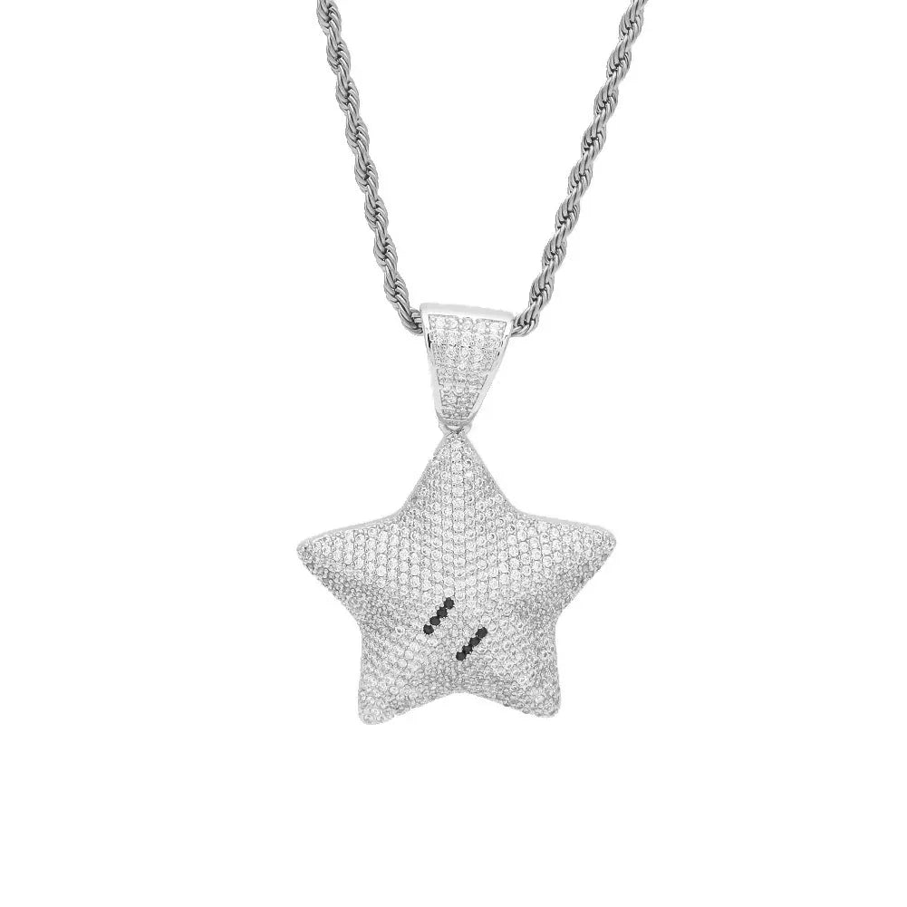 Fünfzackiger Sternanhänger Hip-Hop-Kette - Shopteufel
