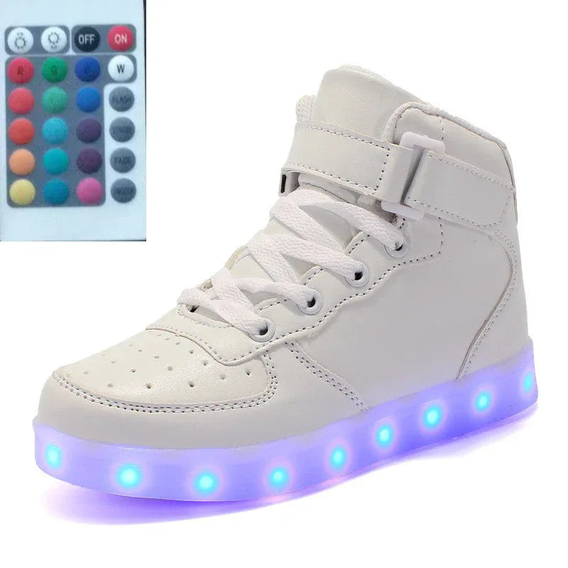 Hohe LED-Leuchtschuhe mit Fernbedienung, quadratische Ghost Dance Leuchtschuhe, leuchtende Laufschuhe für Damen und Herren - Shopteufel