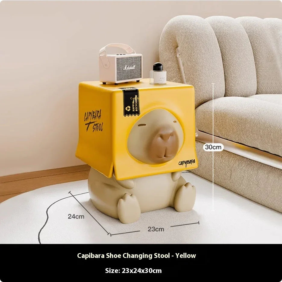 Niedlicher Capibara Hocker Veranda – Kreative Bodendekoration für Wohnzimmer - Shopteufel
