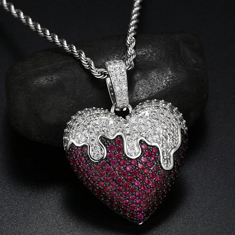 Hiphop Kette „Melting Love“ mit farbigem Anhänger - Shopteufel