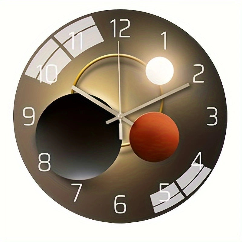 Tempered Glass Wall Clock Mute Living Room Clock Wall-mounted Decorative Clock - Shopteufel