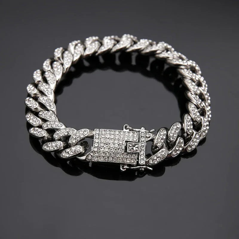 Kubanisches Armband mit Diamanten, Hip-Hop-Schmuck - Shopteufel