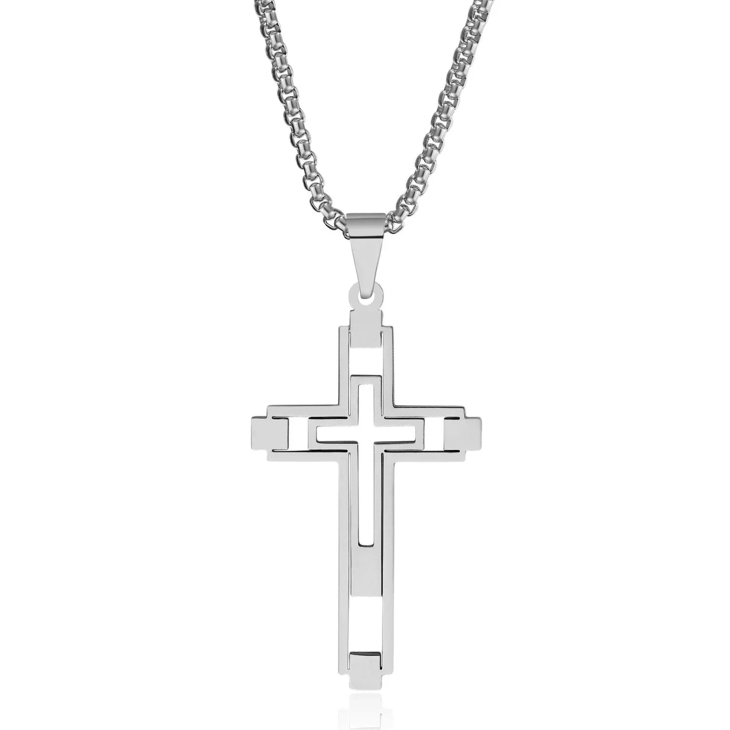 Modische Edelstahl Kreuz-Halskette für Herren - Shopteufel