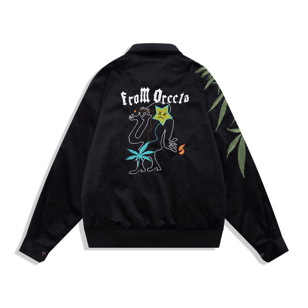 Hip-Hop-Baseballjacke mit lockerem Kragen - Shopteufel