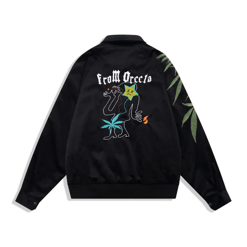 Hip-Hop-Baseballjacke mit lockerem Kragen - Shopteufel