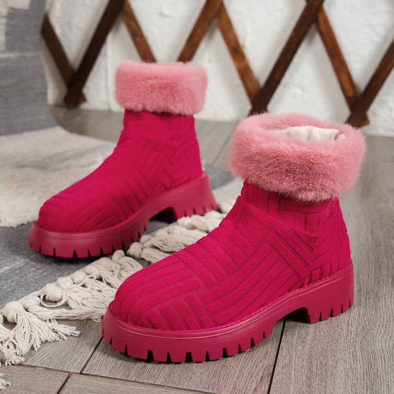 Modische Winterstiefeletten mit dicker Sohle - Shopteufel