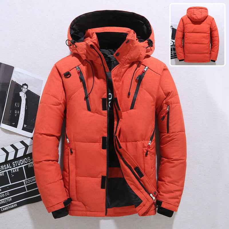 Outdoor Windproof Hooded Jacket Leisure Sports Coat With Pockets Warm Mens Clothing - Shopteufel