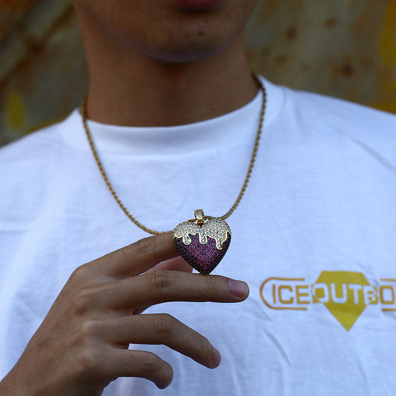 Hiphop Kette „Melting Love“ mit farbigem Anhänger - Shopteufel