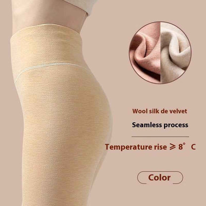 Winterwarme Leggings aus Kaschmir und Samt modische High-Waist-Hose in Slim-Fit-Passform für Damen - Shopteufel
