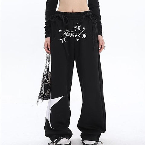 Retro-High-Street Hip-Hop Print Jogginghose