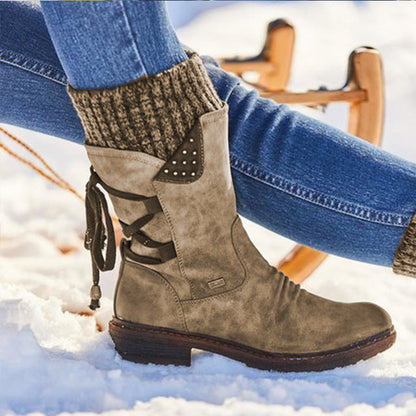 Damen-Winterstiefel, wadenhohe Schneestiefel - Shopteufel