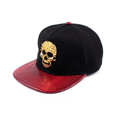 Hip-Hop-Kappe mit Totenkopf-Metalllogo - Shopteufel
