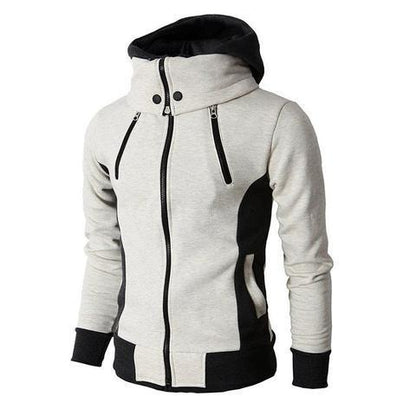 Herren-Kapuzenjacke mit Reißverschluss, zweiteiliger Sport-Cardigan, lässige, schmal geschnittene Sweatshirtjacke - Shopteufel