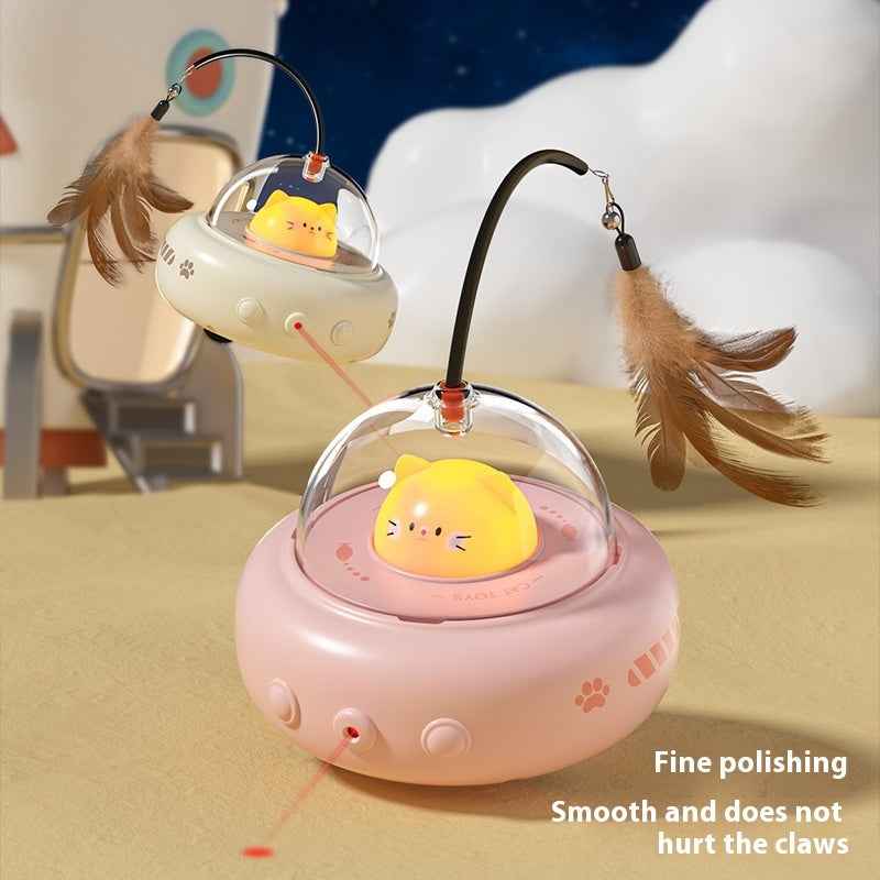 Smart Teaser Cat Toy Electric UFO Cat Teaser Stick With Bell Training Pet Toys Replaceable Feather Interactive Cat Supplies Pet Supplies Pets Products - Shopteufel