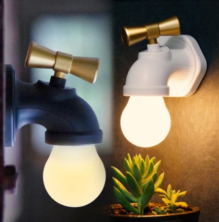 LED-Nachtlampe mit Wasserhahn, Induktionsfunktion, USB-Ladefunktion und Soundsteuerung