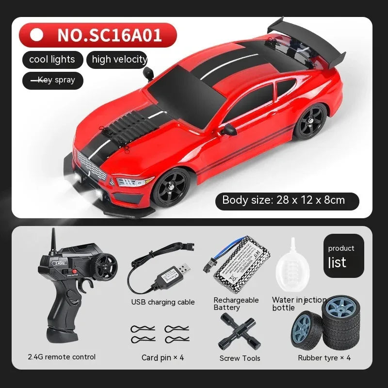 Remote Control Car Four-wheel Drive Drift Racing Car With Light Spray Boy Toy Remote Control Toy Car - Shopteufel