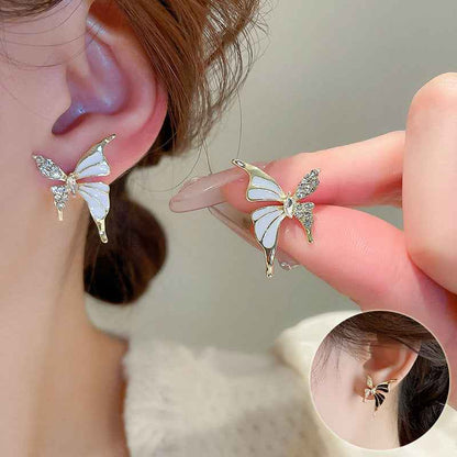 Fashion Jewelry Rhinestone Dripped Butterflies Stud Earrings Sweet Everyday Versatile Jewelry For Women - Shopteufel