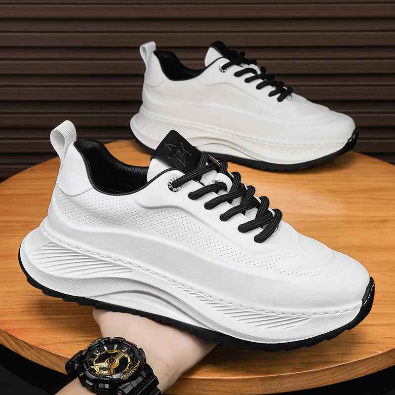 Men's Thick-soled Sports Shoes Casual Breathable Sneakers Lace-up Dad Shoes Boy - Shopteufel