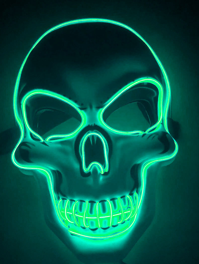 Halloween-Skelettmaske mit LED-Leuchteffekt – Gruselmaske