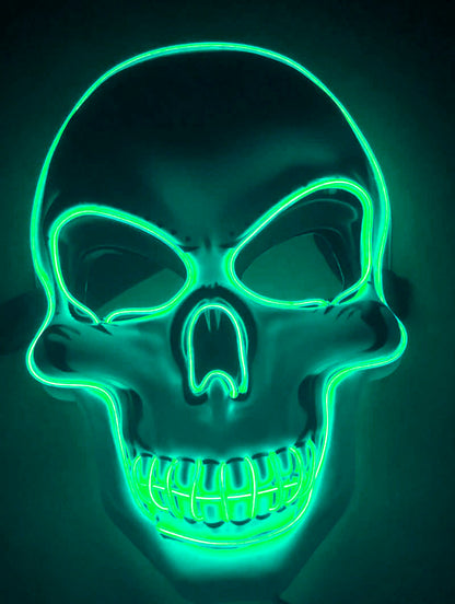 Halloween-Skelettmaske mit LED-Leuchteffekt – Gruselmaske