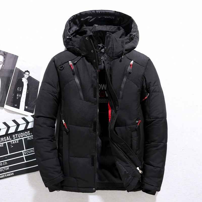 Outdoor Windproof Hooded Jacket Leisure Sports Coat With Pockets Warm Mens Clothing - Shopteufel