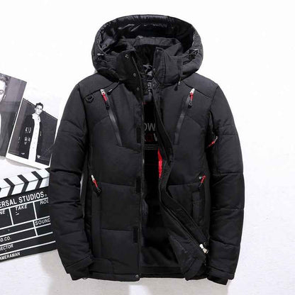 Outdoor Windproof Hooded Jacket Leisure Sports Coat With Pockets Warm Mens Clothing - Shopteufel
