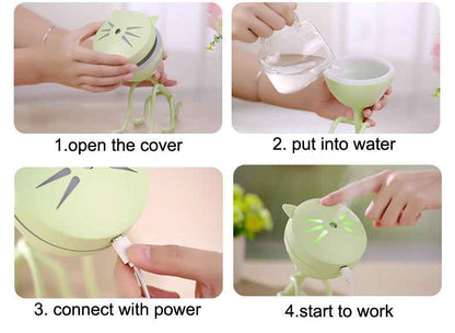 150ML Katzen-Ultraschall-Luftbefeuchter Aromatherapie-Diffusoren USB Auto-Lufterfrischer Home Mini-Luftwasser-Luftreiniger Led Birne Diffusor - Shopteufel