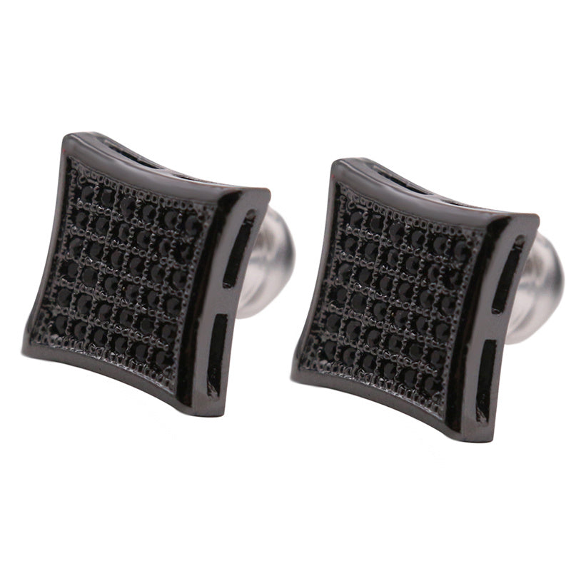 Hip-Hop-Ohrstecker für Damen und Herren aus vergoldetem Silber mit Diamanten - Shopteufel