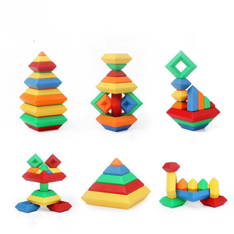 Regenbogen-Turm-Ring-Jenga-Set aus Holz für Kinder – Lernspielzeug zur Farberkennung, Formenbausteine, Montessori-Lernspielzeug für Kinder