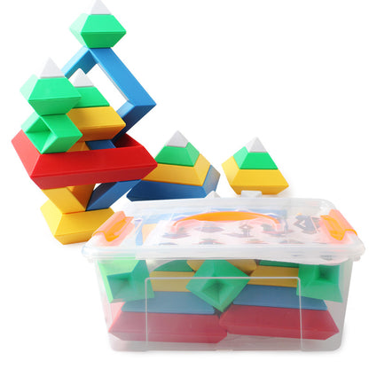 Regenbogen-Turm-Ring-Jenga-Set aus Holz für Kinder – Lernspielzeug zur Farberkennung, Formenbausteine, Montessori-Lernspielzeug für Kinder