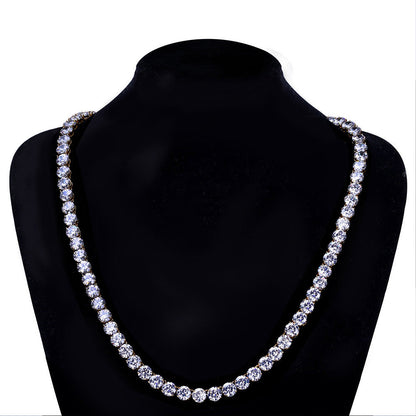 Neue, echtvergoldete, mit Zirkonia besetzte 8-mm-Tenniskette für Herren – Hip-Hop-Schmuck - Shopteufel