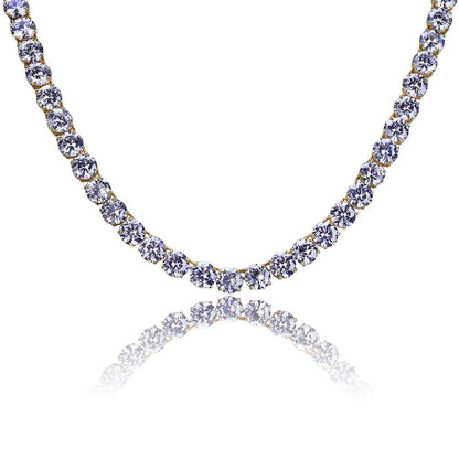 Neue, echtvergoldete, mit Zirkonia besetzte 8-mm-Tenniskette für Herren – Hip-Hop-Schmuck - Shopteufel