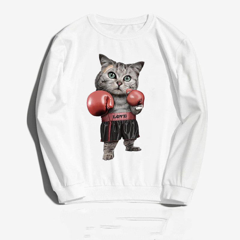 Hiphop Hip-Hop Pullover Parodie Boxkatze Dünner Samt - Shopteufel