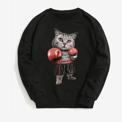 Hiphop Hip-Hop Pullover Parodie Boxkatze Dünner Samt - Shopteufel