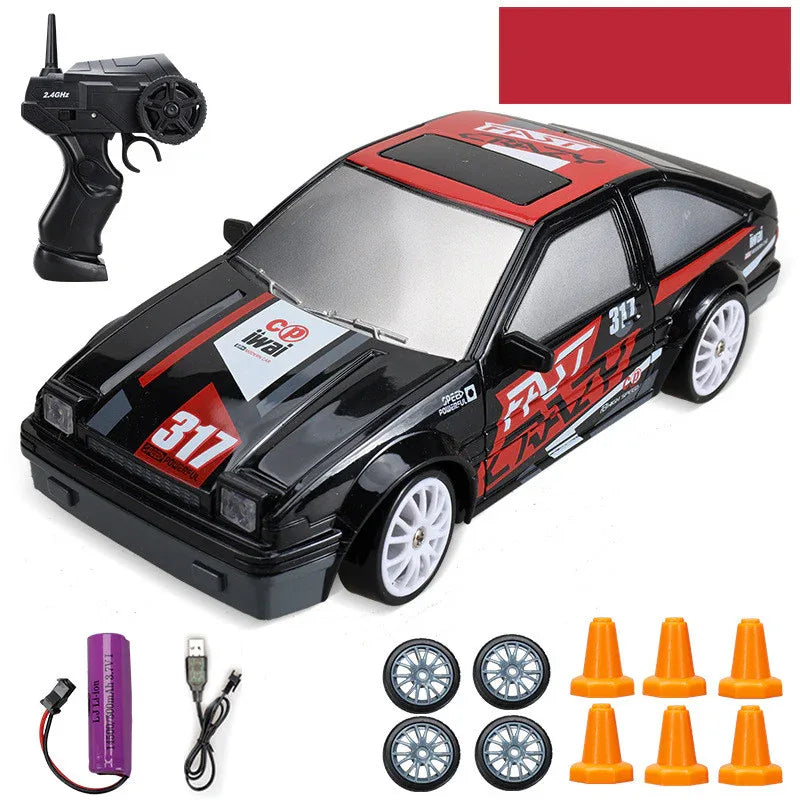 Huangbo 4WD ferngesteuertes Auto, RC-Drift-Auto, ferngesteuertes Auto, elektrisch aufladbares High-Toy-Car - Shopteufel