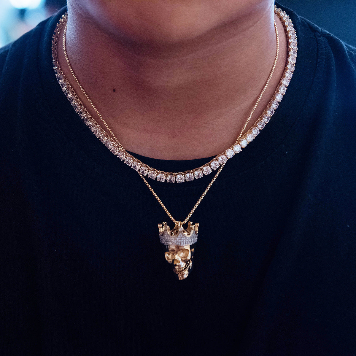 Hip-Hop-Kronen-Totenkopf-Halskette - Shopteufel