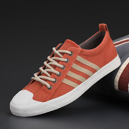 Herren-Sneaker aus vulkanisiertem Canvas mit rutschfester Gummisohle, lässig, flach, hochwertig - Shopteufel