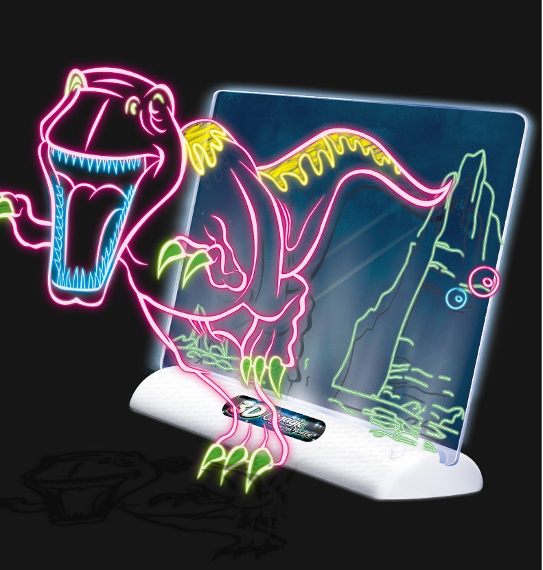 Magisches 3D-Zeichenbrett mit LED-Lichteffekten – Puzzle-Zeichenpad für Kinder – Malen, Lernspielzeug, kreatives Geschenk für Kinder – Spielkameraden für Kinder