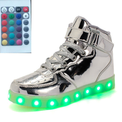 Hohe LED-Leuchtschuhe mit Fernbedienung, quadratische Ghost Dance Leuchtschuhe, leuchtende Laufschuhe für Damen und Herren - Shopteufel