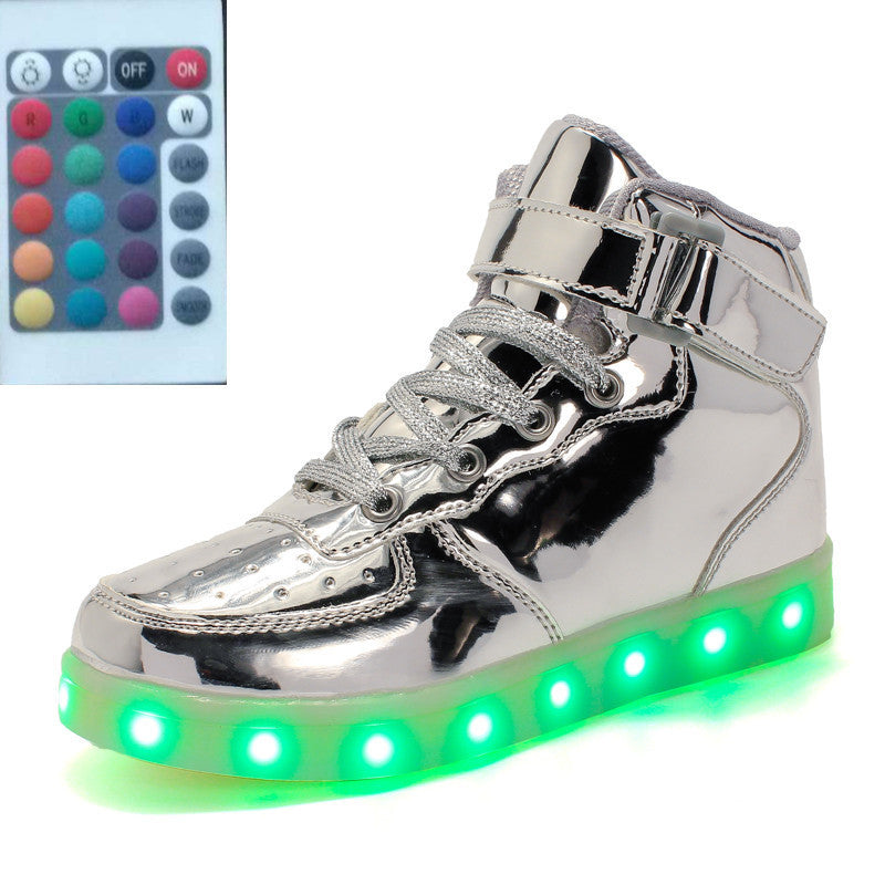 Hohe LED-Leuchtschuhe mit Fernbedienung, quadratische Ghost Dance Leuchtschuhe, leuchtende Laufschuhe für Damen und Herren - Shopteufel