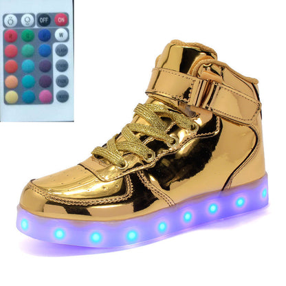 Hohe LED-Leuchtschuhe mit Fernbedienung, quadratische Ghost Dance Leuchtschuhe, leuchtende Laufschuhe für Damen und Herren - Shopteufel