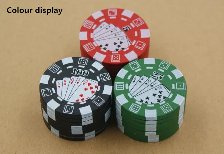 Dreilagiger Zigarettengrinder mit kleinen Chips und Raucherzubehör - Shopteufel