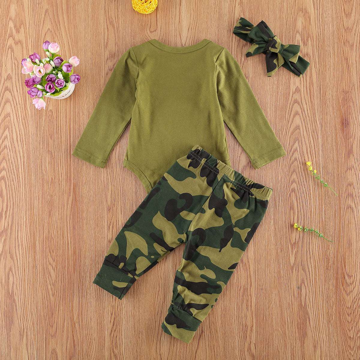 3 teiliges Anzugsset mit Buchstaben-Camouflage-Print für Kinder - Shopteufel