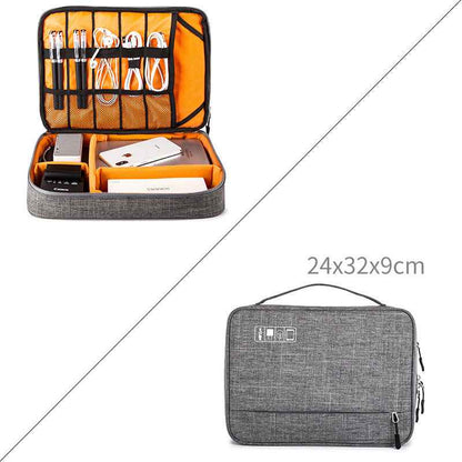 Reise-Kabeltasche, tragbarer Organizer für digitale USB-Geräte, Ladekabel, Kosmetiktasche mit Reißverschluss, Zubehör und mehr - Shopteufel