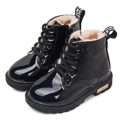 Winter Children Shoes PU Leather Waterproof Martin Boots Kids Snow Boots - Shopteufel