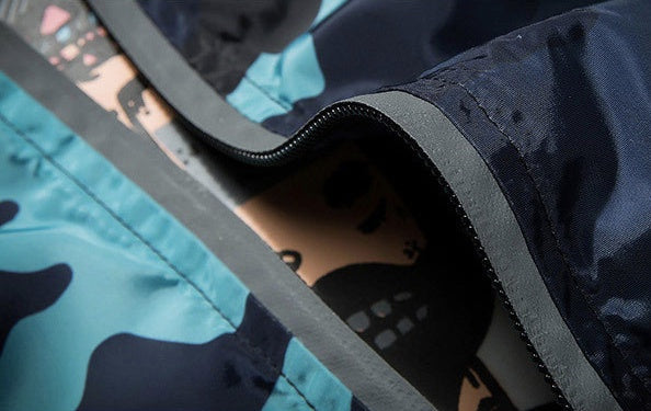 Covrlge Herrenjacke, modische Frühlingsjacke, Camouflagejacke mit Leuchtreißverschluss - Shopteufel