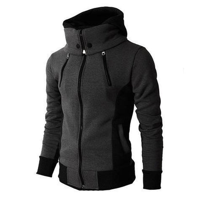 Herren-Kapuzenjacke mit Reißverschluss, zweiteiliger Sport-Cardigan, lässige, schmal geschnittene Sweatshirtjacke - Shopteufel