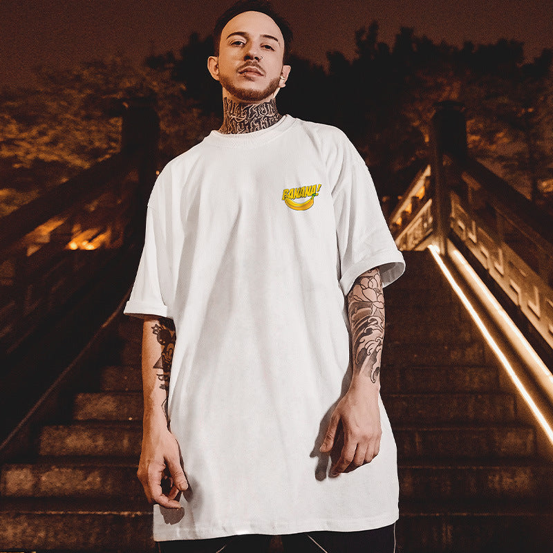 Hip-Hop-T-Shirt, Übergröße, locker, Kurzarm, Herren - Shopteufel