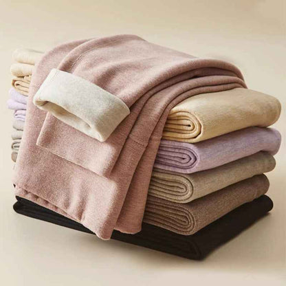 Winterwarme Leggings aus Kaschmir und Samt modische High-Waist-Hose in Slim-Fit-Passform für Damen - Shopteufel